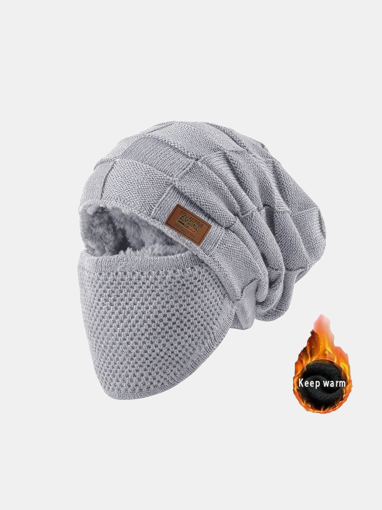Warm Knitted Hat Face Mask Set Lightweight Warm Ear Cheek Cover