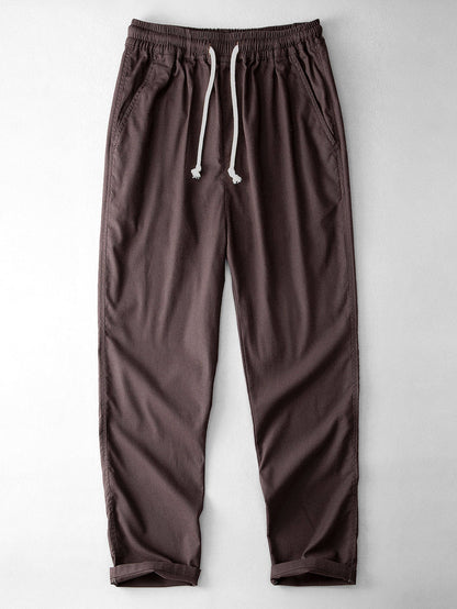 Geometric Jacquard Eyelet Cuban Shirt & Straight Leg Linen Pants