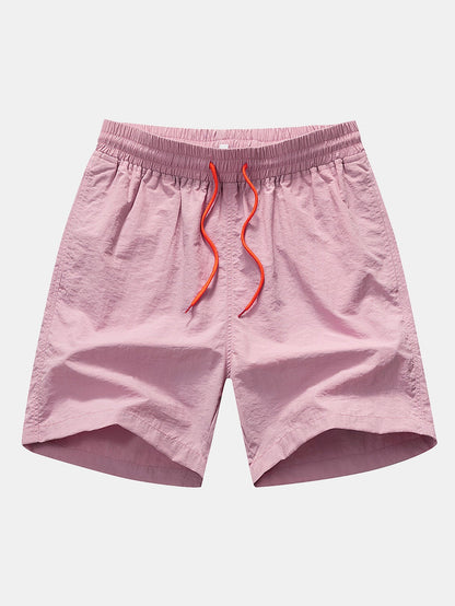 Flamingo Leaf Print Button Up Shirt & Swim Shorts