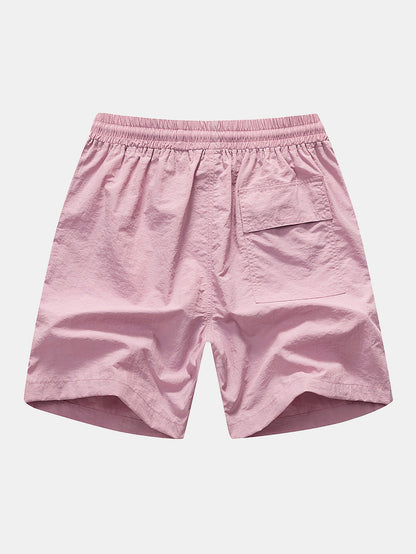 Flamingo Leaf Print Button Up Shirt & Swim Shorts