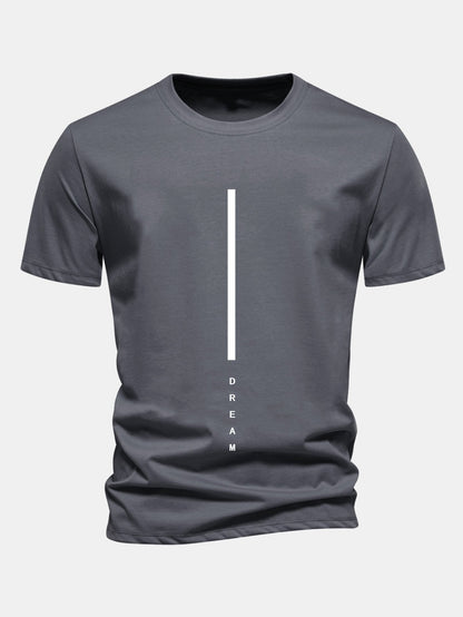 Regular Fit Dream Stripe Print Cotton T-Shirt
