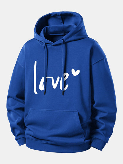 Love Print Relax Fit Hoodie