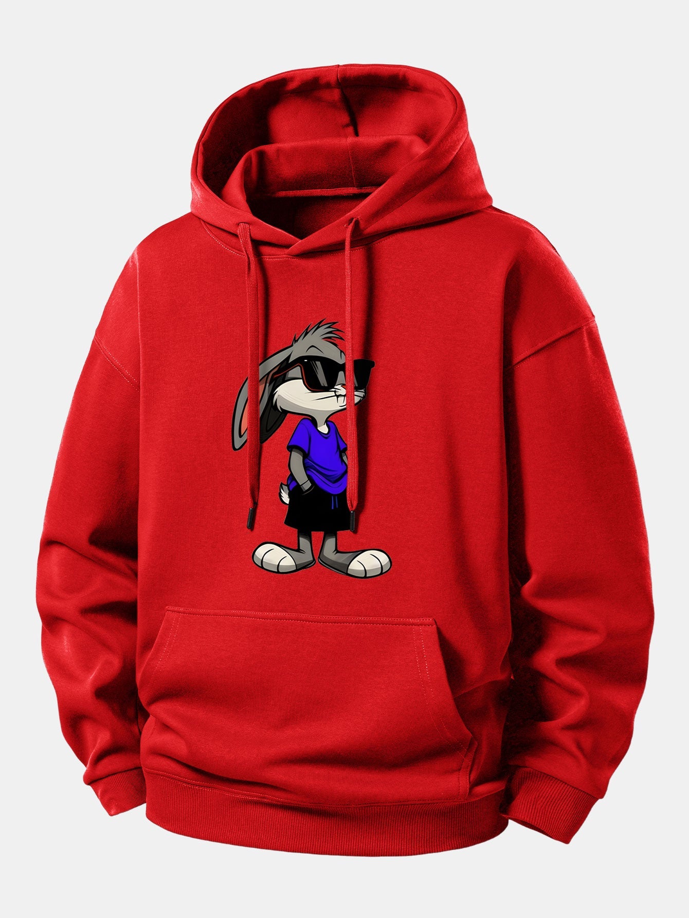 Sunglasses Rabbit Print Relax Fit Hoodie