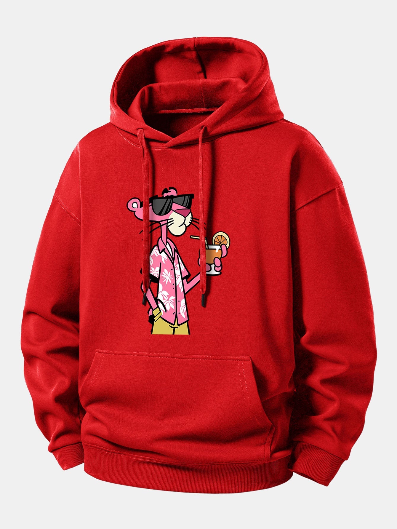 Vacation Pink Panther Print Relax Fit Hoodie