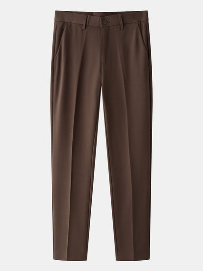 Contrast Textured Johnny Collar Polo & Slim Fit Tapered Trousers