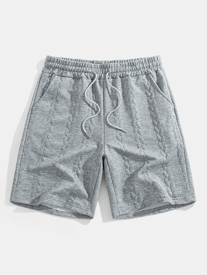 Relax Fit Mid-Length Sleeve Twist Jacquard T-Shirt & Shorts