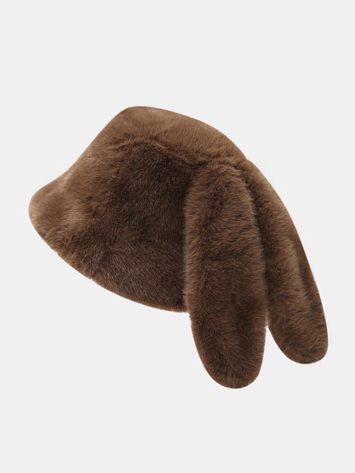 Plush Bucket Hat With Rabbit Ear Design