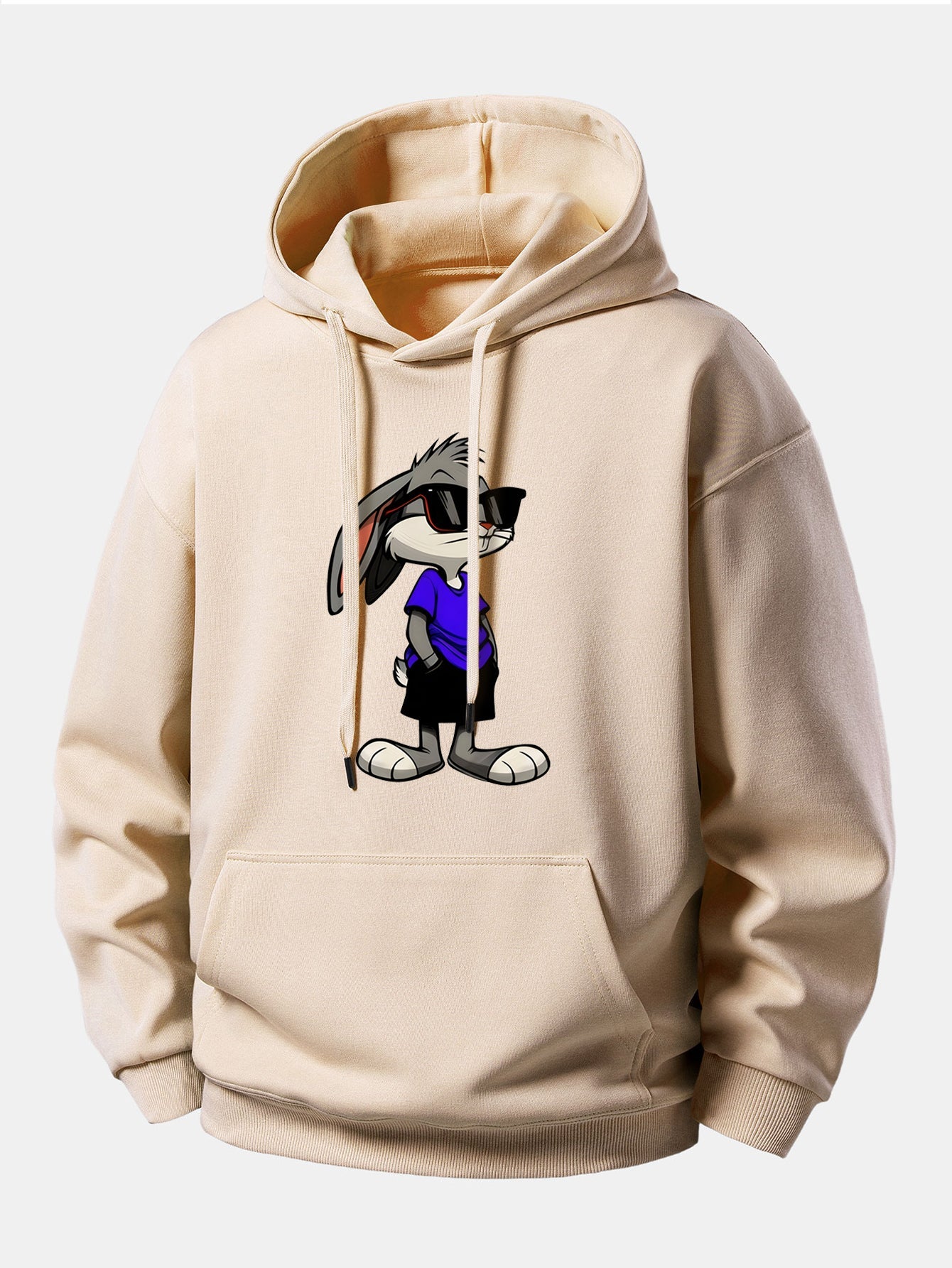 Sunglasses Rabbit Print Relax Fit Hoodie