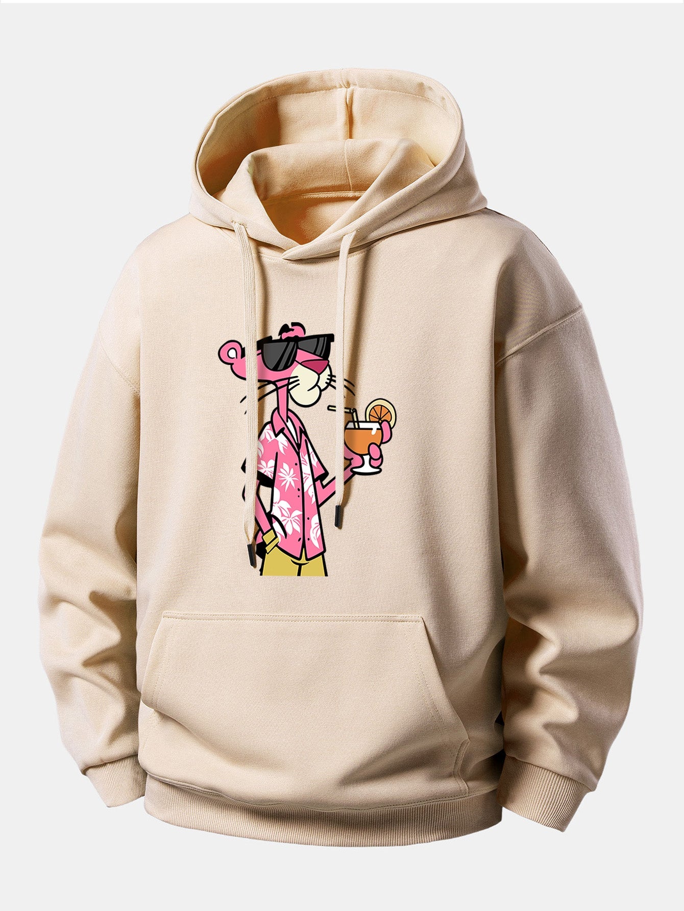 Vacation Pink Panther Print Relax Fit Hoodie