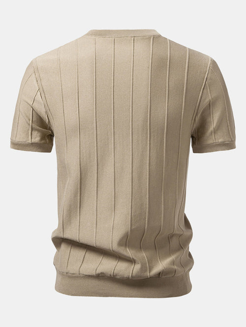 Striped Jacquard Knit T-Shirt