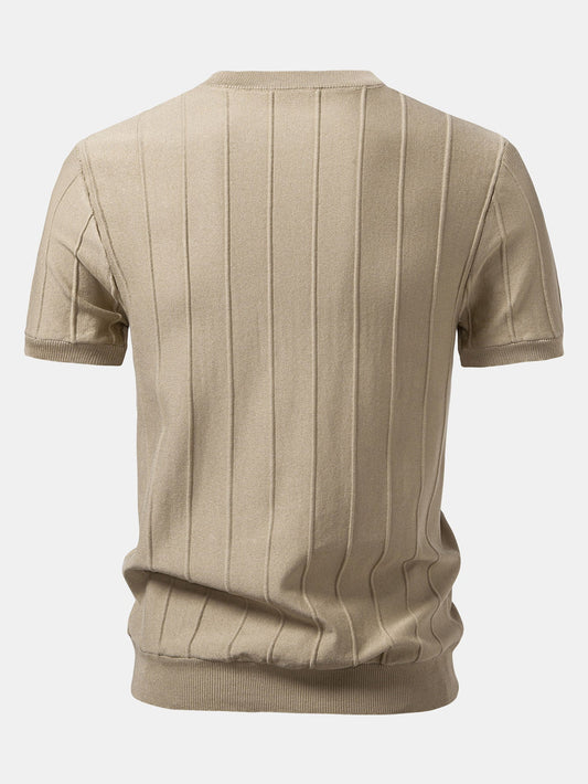 Striped Jacquard Knit T-Shirt