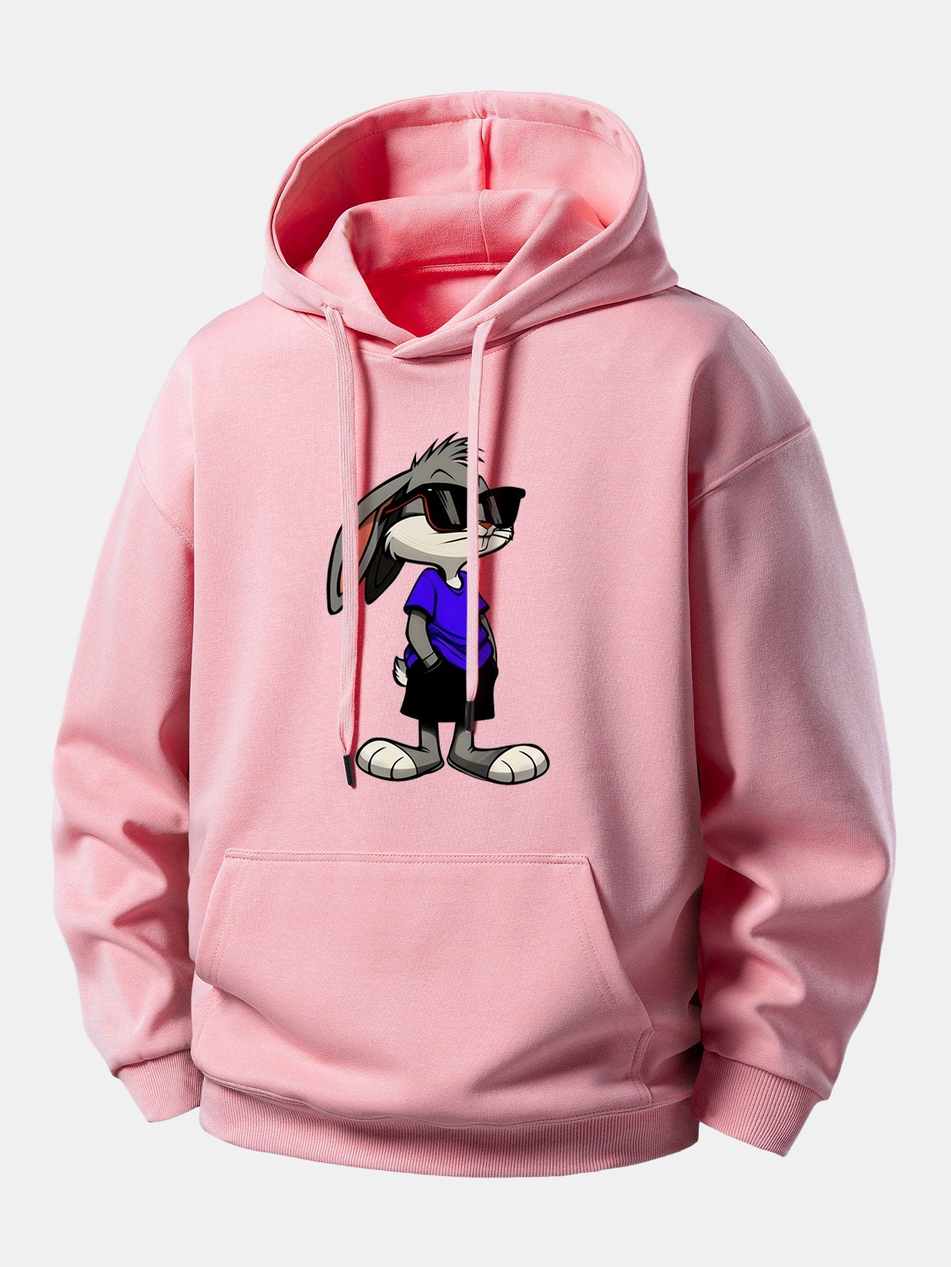 Sunglasses Rabbit Print Relax Fit Hoodie