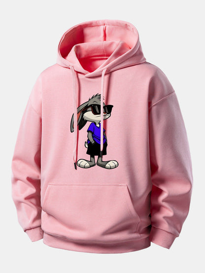 Sunglasses Rabbit Print Relax Fit Hoodie