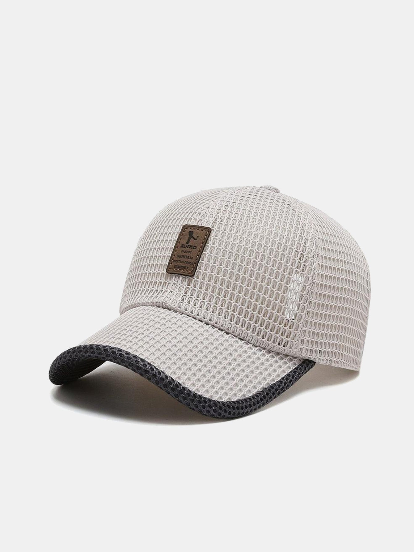 Solid Color Patch Hollow Mesh Nylon Baseball Cap