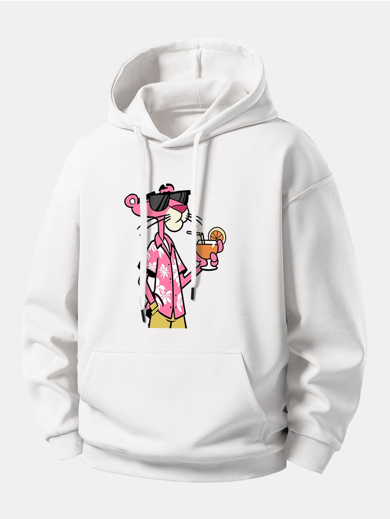 Vacation Pink Panther Print Relax Fit Hoodie
