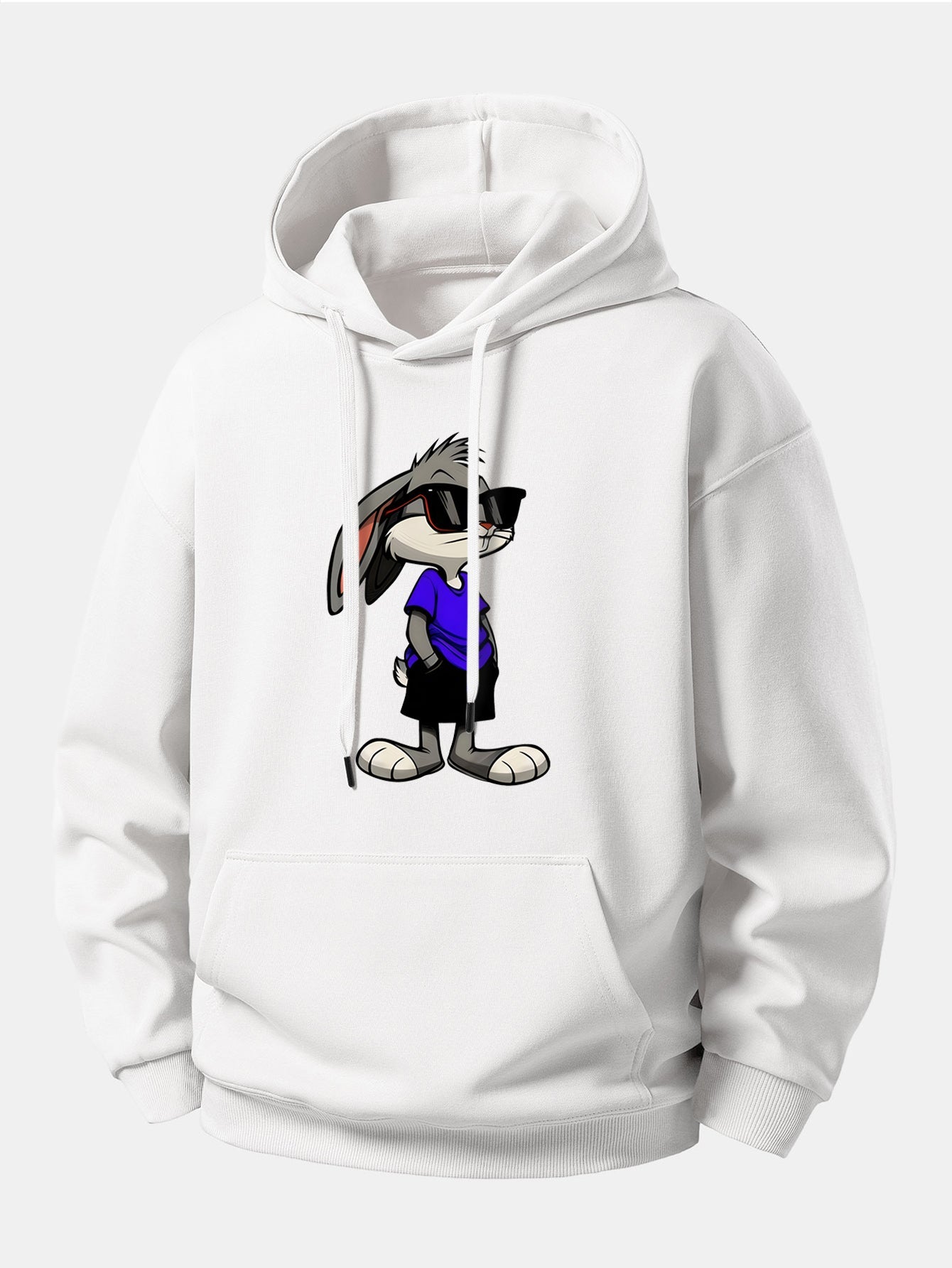 Sunglasses Rabbit Print Relax Fit Hoodie