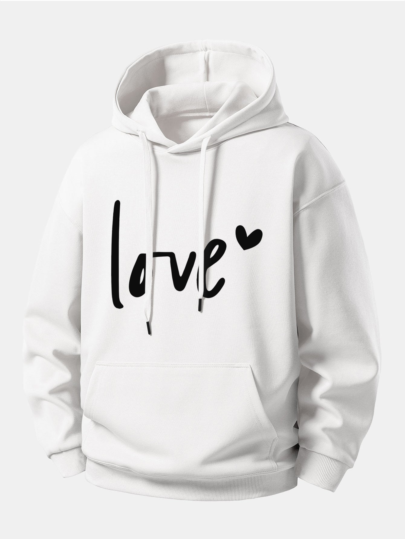 Love Print Relax Fit Hoodie