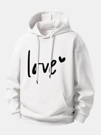 Love Print Relax Fit Hoodie