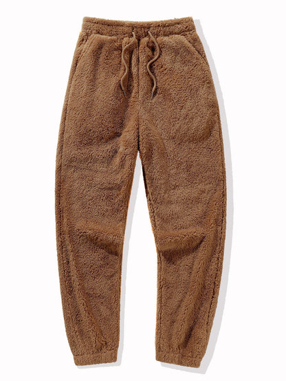 Bear Embroidered Patch Teddy Hoodie & Teddy Jogger Pants
