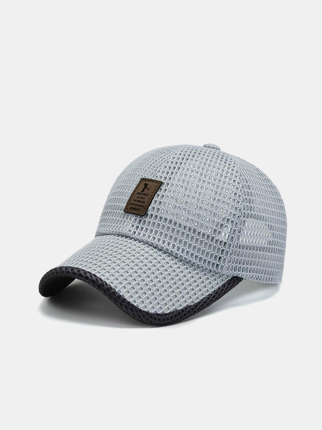 Solid Color Patch Hollow Mesh Nylon Baseball Cap