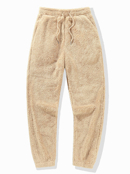 Bear Embroidered Patch Teddy Hoodie & Teddy Jogger Pants