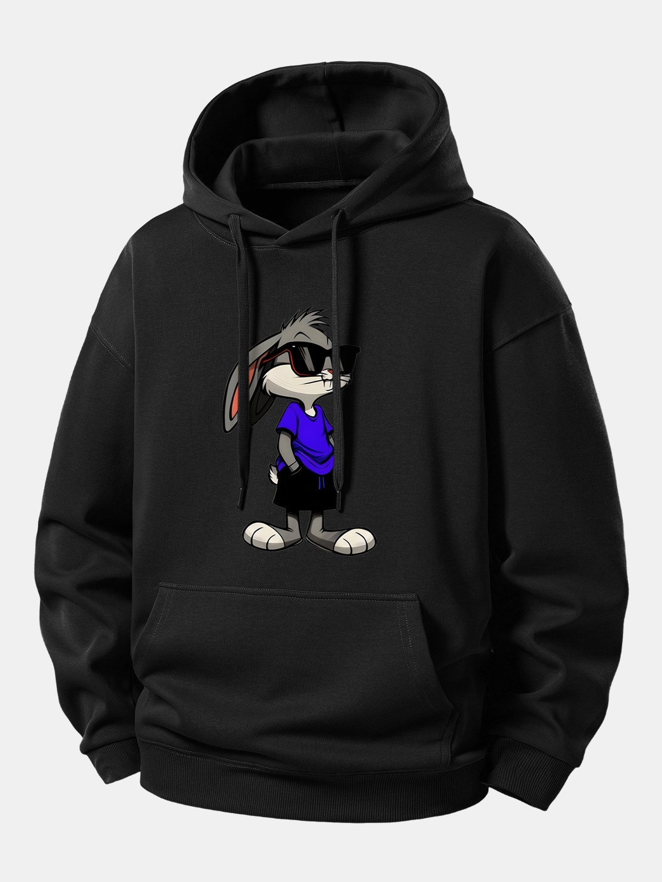 Sunglasses Rabbit Print Relax Fit Hoodie