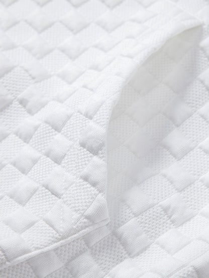 Relax Fit Checkerboard Jacquard Hoodie