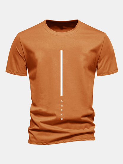 Regular Fit Dream Stripe Print Cotton T-Shirt