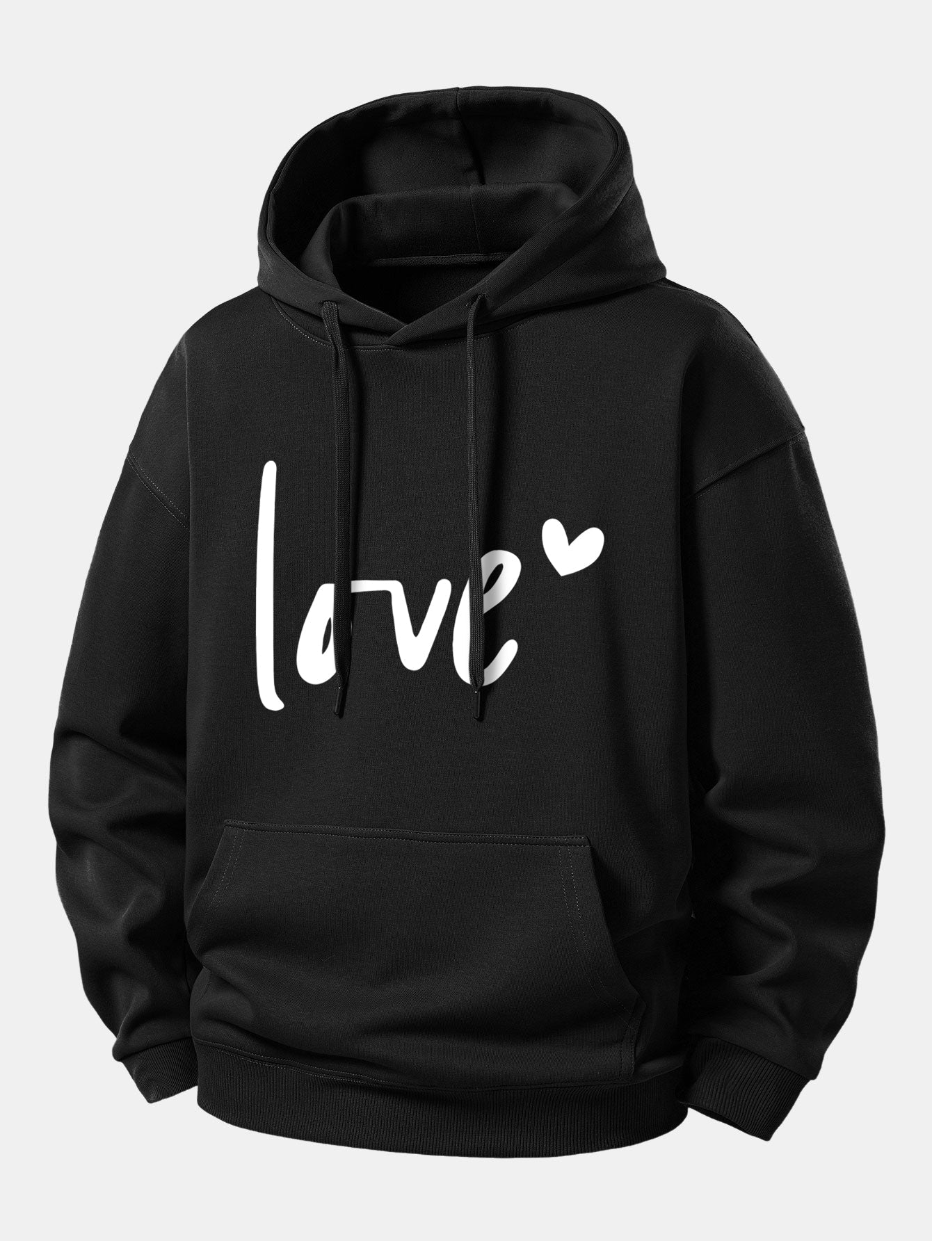 Love Print Relax Fit Hoodie