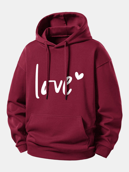 Love Print Relax Fit Hoodie