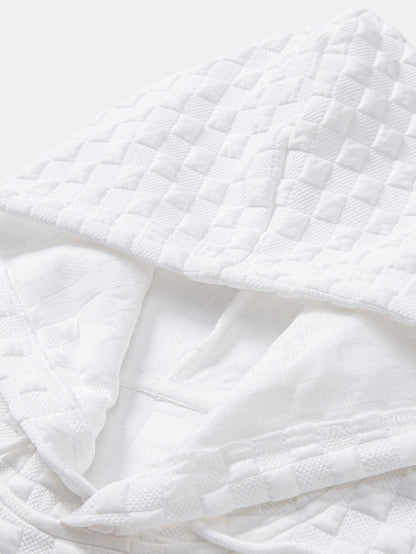 Relax Fit Checkerboard Jacquard Hoodie
