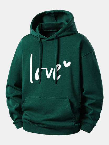 Love Print Relax Fit Hoodie