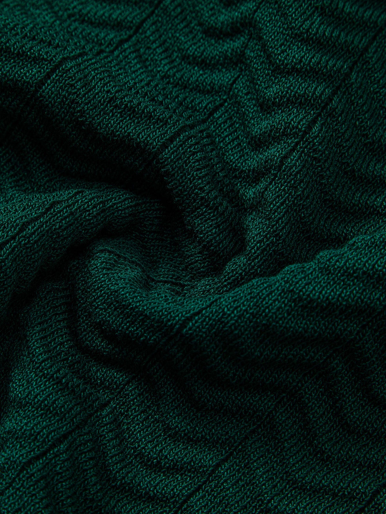 Texture Contrast Knitted V Neck Polo Shirt & Straight Leg Ribbed Pants