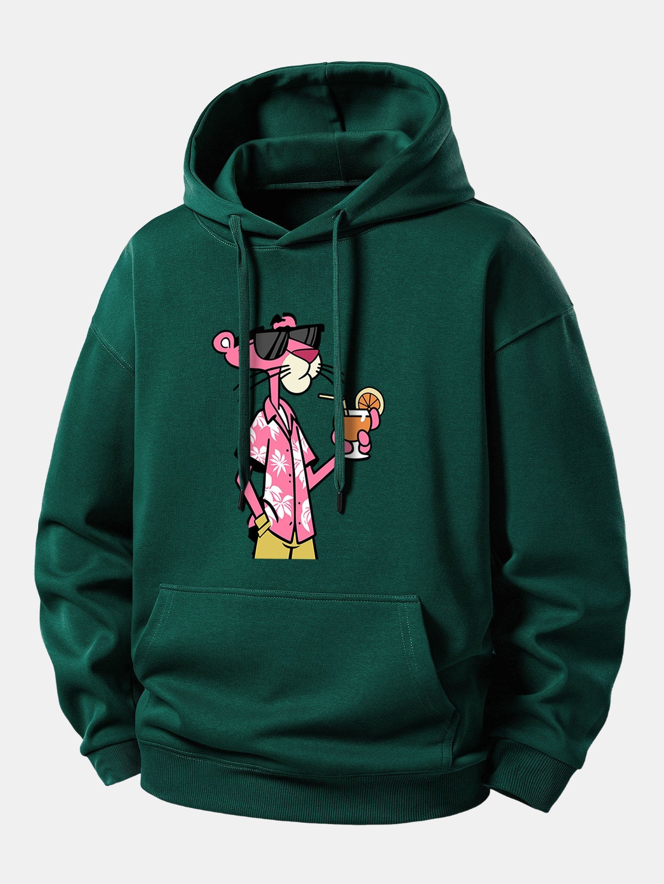 Vacation Pink Panther Print Relax Fit Hoodie