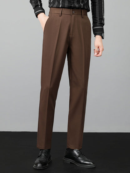 Contrast Textured Johnny Collar Polo & Slim Fit Tapered Trousers
