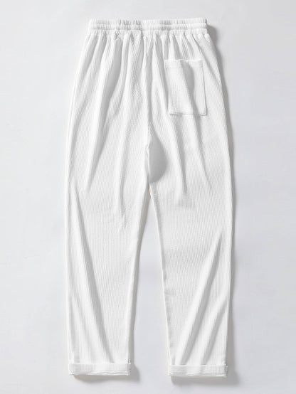 Muscle Fit Ribbed Stand Collar Shirt & Straight Leg Ribbed Pants