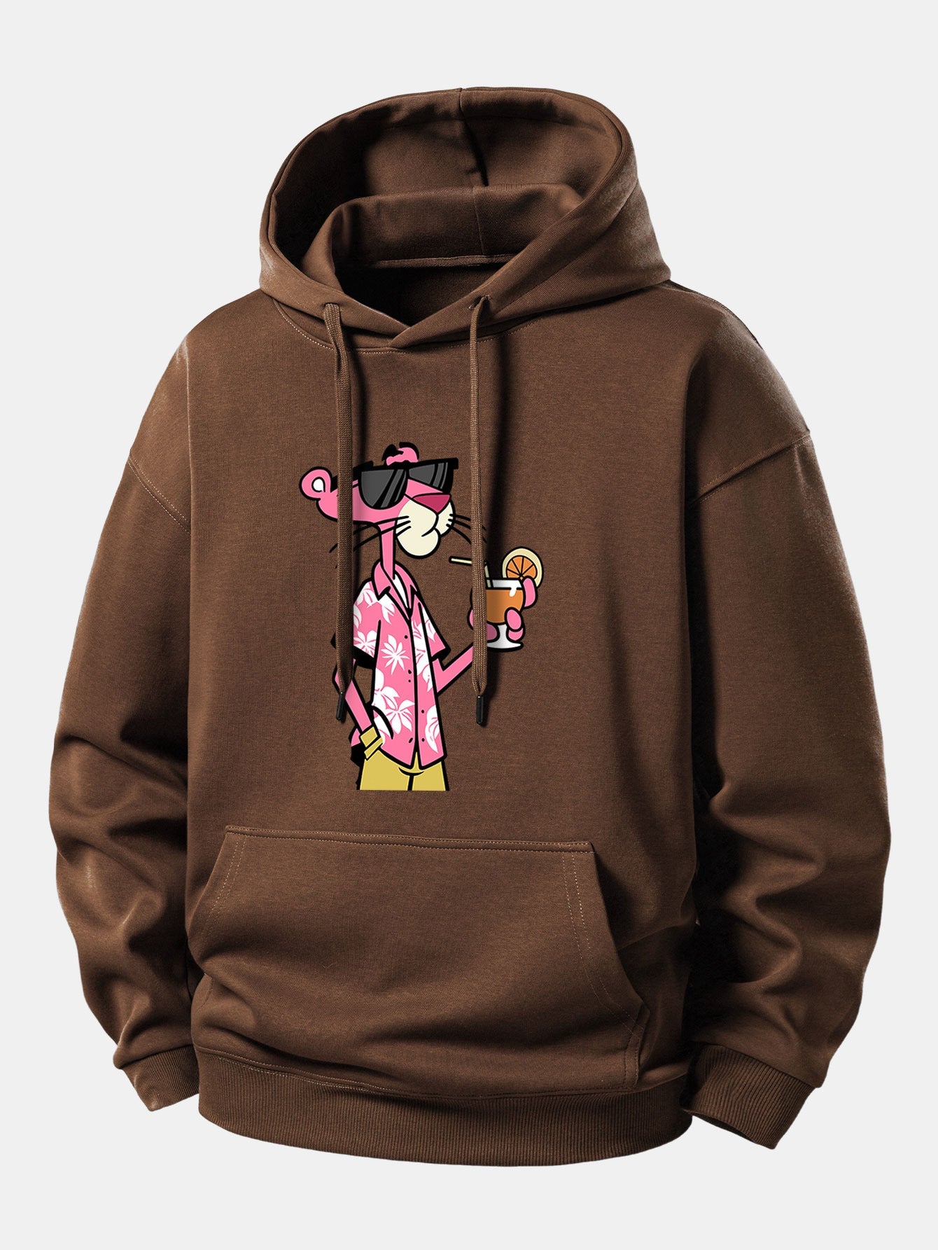 Vacation Pink Panther Print Relax Fit Hoodie