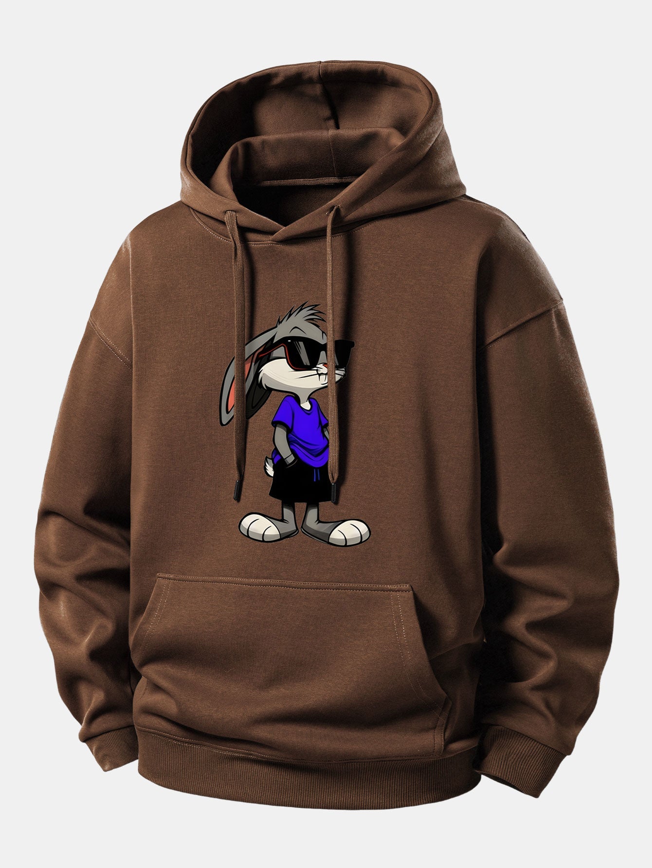 Sunglasses Rabbit Print Relax Fit Hoodie