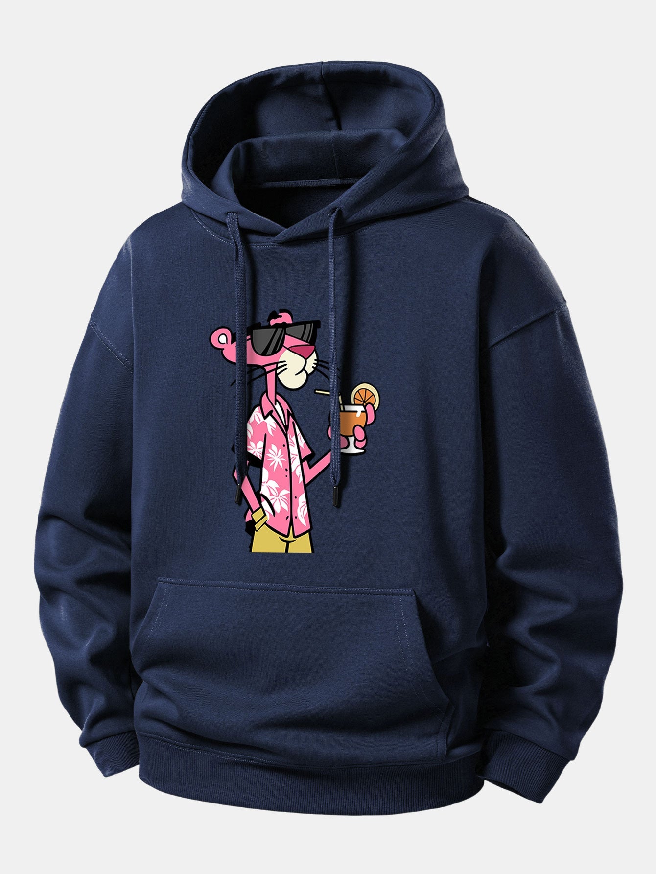 Vacation Pink Panther Print Relax Fit Hoodie