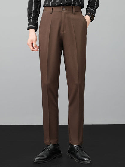 Contrast Textured Johnny Collar Polo & Slim Fit Tapered Trousers