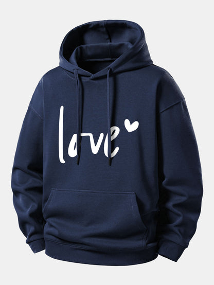 Love Print Relax Fit Hoodie