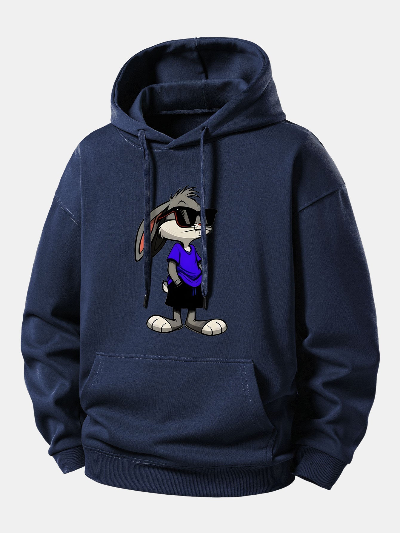 Sunglasses Rabbit Print Relax Fit Hoodie