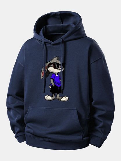 Sunglasses Rabbit Print Relax Fit Hoodie