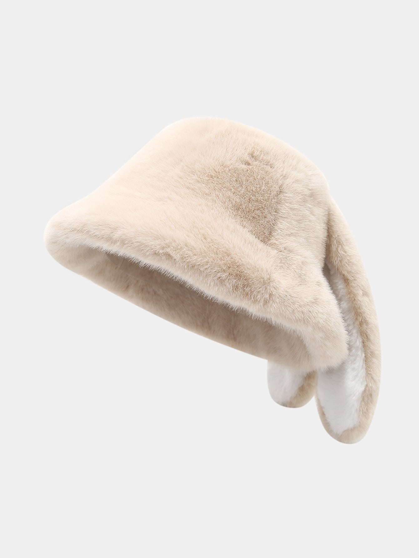 Plush Bucket Hat With Rabbit Ear Design