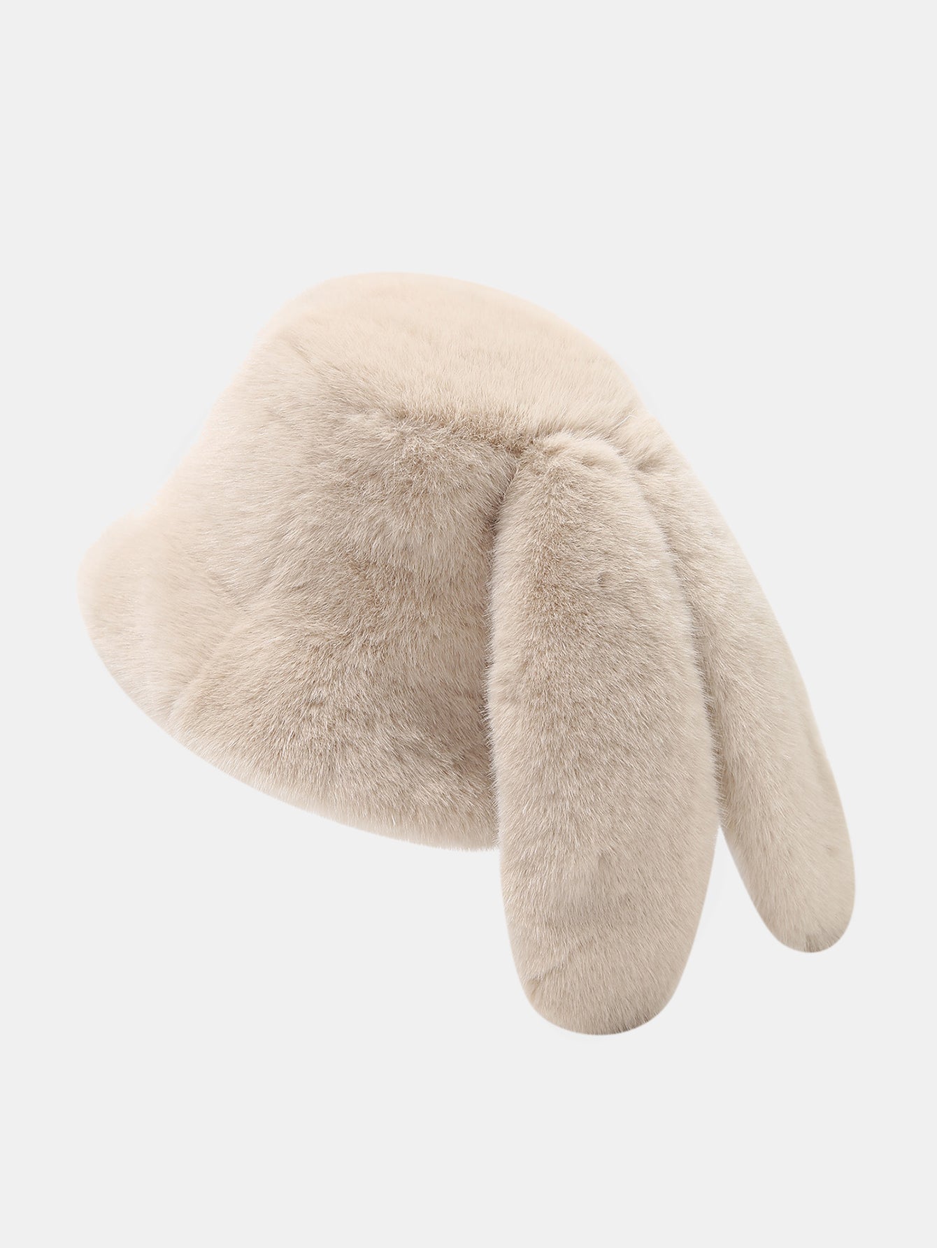 Plush Bucket Hat With Rabbit Ear Design