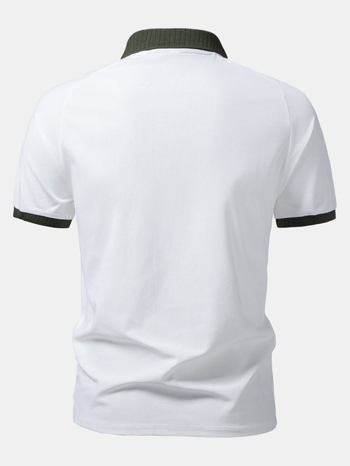 Contrast Raglan Sleeve Polo