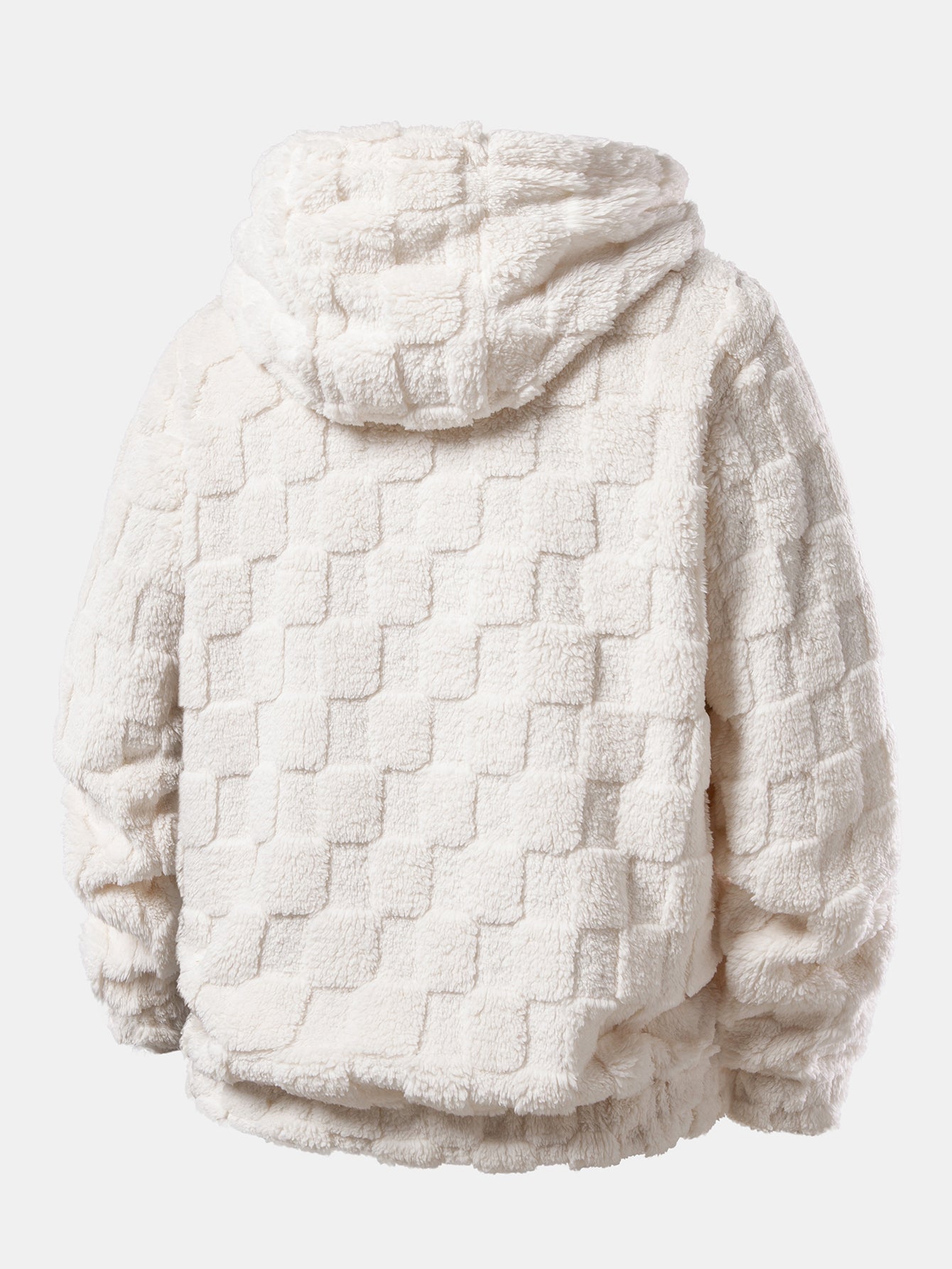 Checkerboard Teddy Zip Up Hoodie