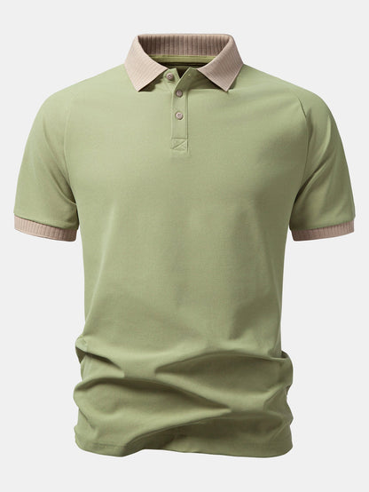 Contrast Raglan Sleeve Polo