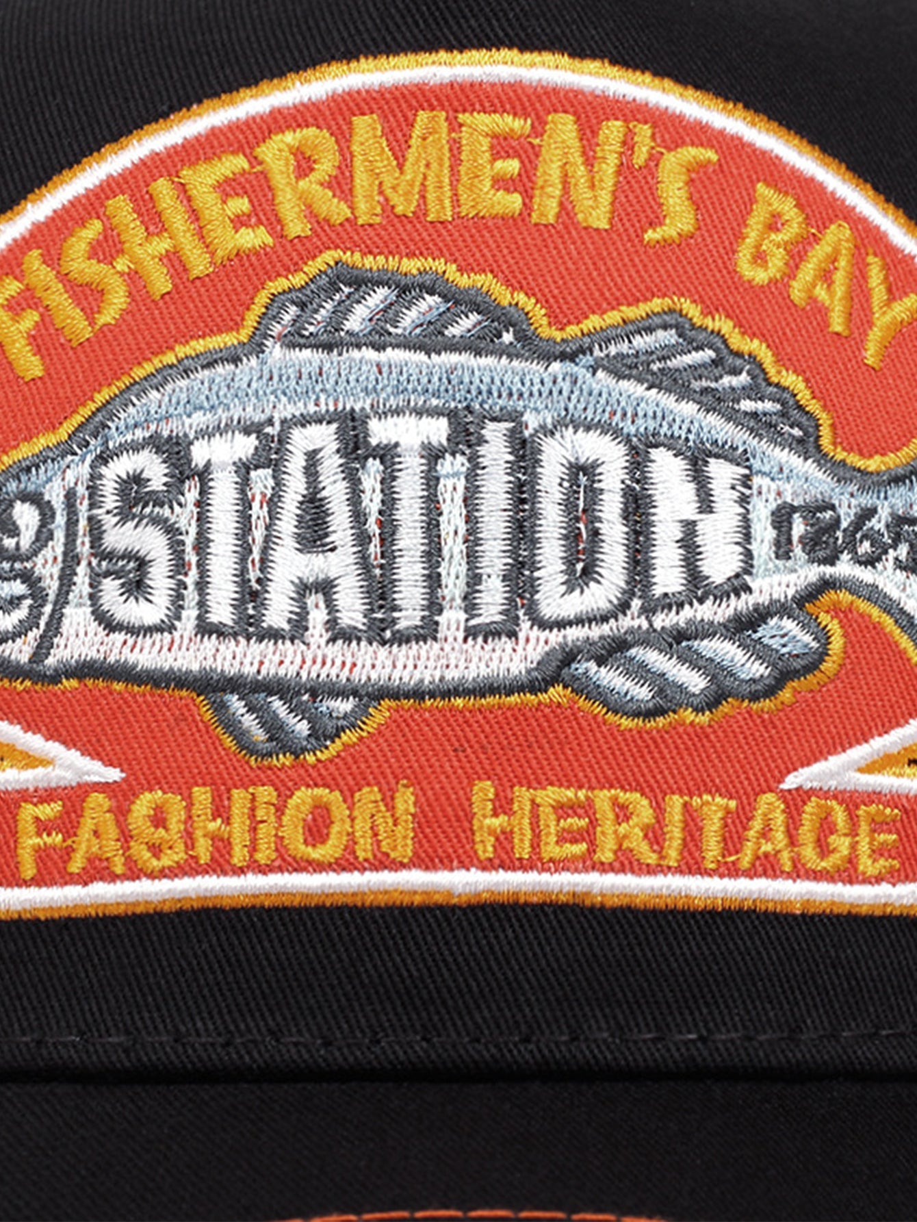 Vintage Fishing Embroidery Mesh Baseball Cap