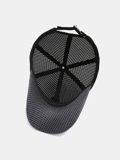 Solid Color Patch Hollow Mesh Nylon Baseball Cap